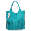 Dámská kabelka shopper bag Vittoria Gotti tyrkysová VPOS9
